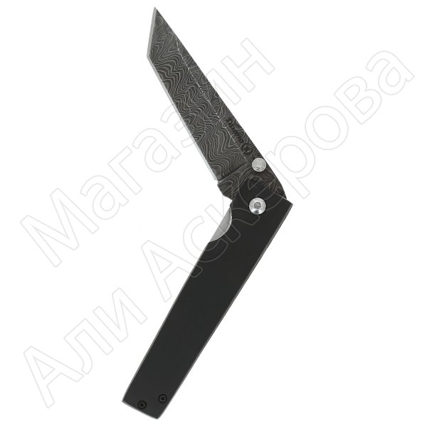 Складной нож Танто (дамасская сталь, рукоять черный граб)