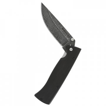 Кизлярский нож складной Байкал (дамасская сталь, рукоять черный граб)