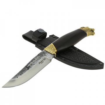  Разделочный нож Рысь (сталь Х12МФ, рукоять черный граб)