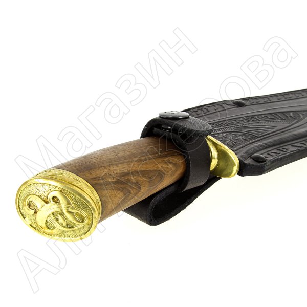 Кизлярский нож туристический Зодиак (сталь AUS-8, рукоять орех, худ. оформ.)