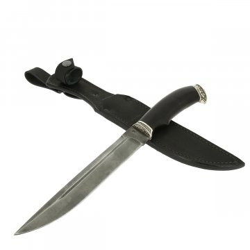 Нож Пластунский (дамасская сталь, рукоять черный граб)