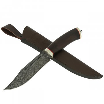 Нож Сибирь (дамасская сталь, рукоять черный граб)