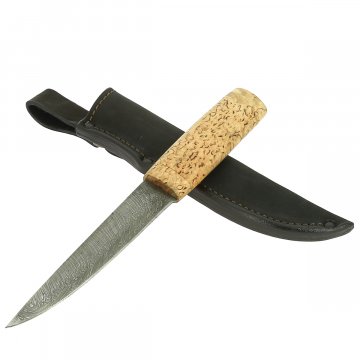 Нож Якутский (дамасская сталь, рукоять карельская береза)