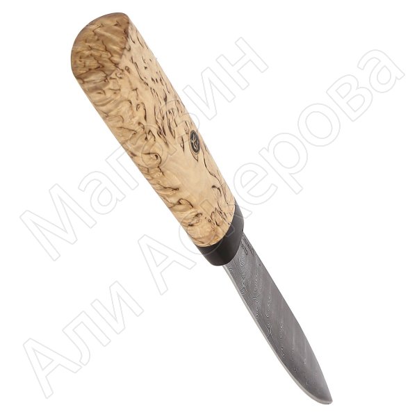 Нож Якутский (сталь дамасская, рукоять карельская береза)