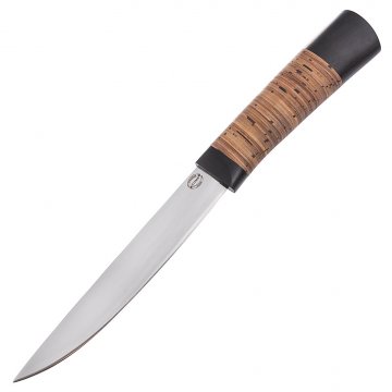 Нож Якутский (сталь Х12МФ, рукоять черный граб, береста)