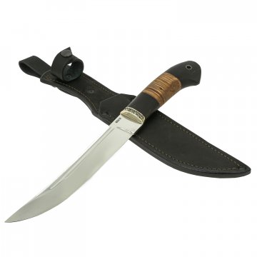 Нож Засапожный (сталь 95Х18, рукоять черный граб, береста)
