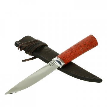 Нож Якутский средний (сталь Х12МФ, рукоять стабилизированная карельская береза)