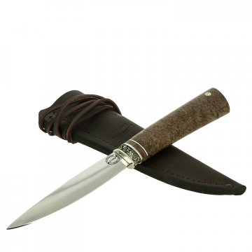 Нож Якутский средний (сталь Х12МФ, рукоять стабилизированная карельская береза)