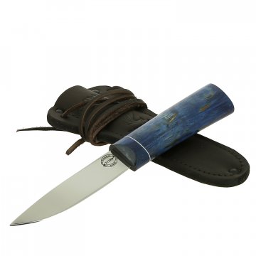 Шейный нож Якут (сталь Х12МФ, рукоять стабилизированная карельская береза)