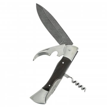Складной нож Снайпер (дамасская сталь, рукоять венге, мультитул)