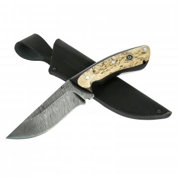 Нож Лиса-2 (дамасская сталь, рукоять карельская береза)