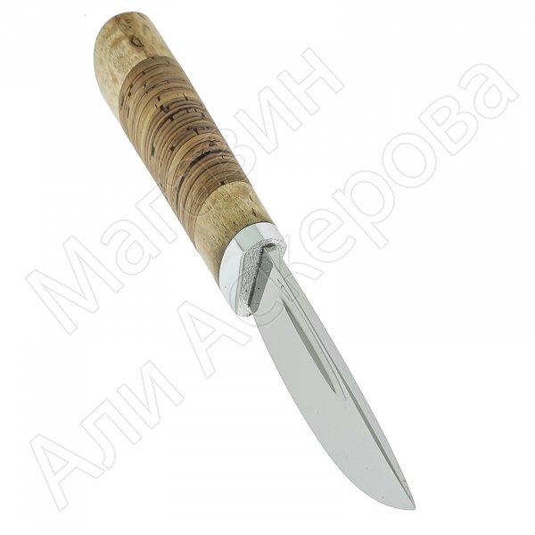 Шкуросъемный нож Якут (сталь Х12МФ, рукоять карельская береза, береста)