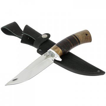 Нож Путник-1 (сталь 95Х18, рукоять наборная кожа, орех)