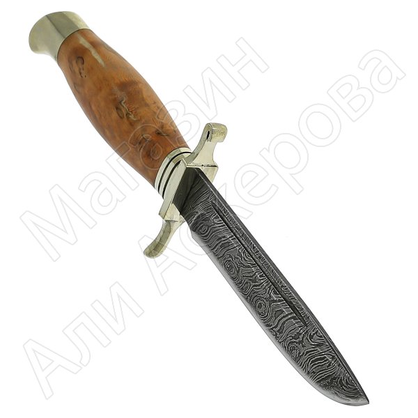 Нож Финка НКВД (дамасская сталь, рукоять стабилизированная карельская береза)