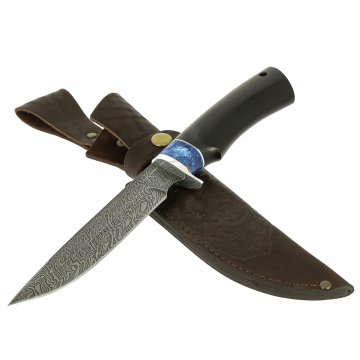 Нож Осетр (дамасская сталь, рукоять граб, композит)
