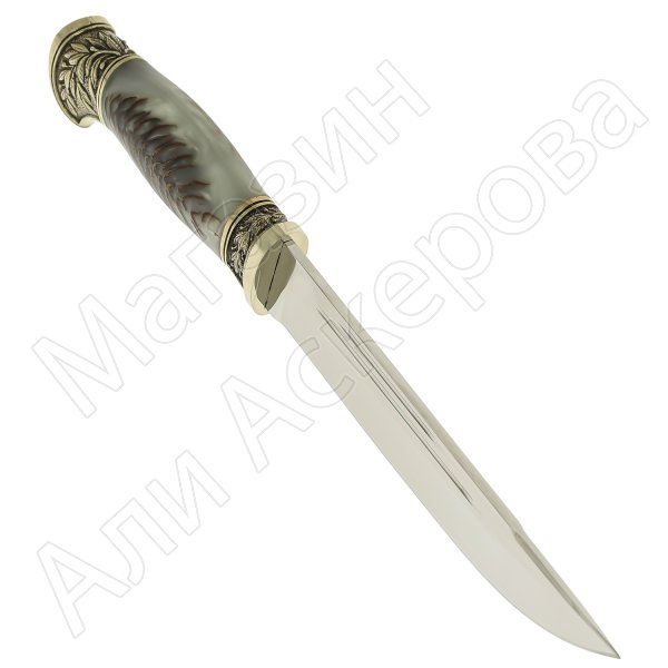 Нож пластунский Витязь (сталь Х12МФ, рукоять акрил, шишка, худож. литье)