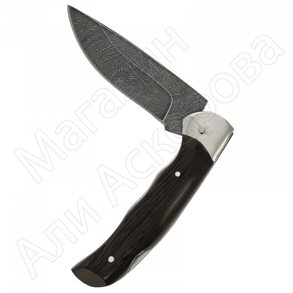 Складной нож Клык (дамасская сталь, рукоять венге)