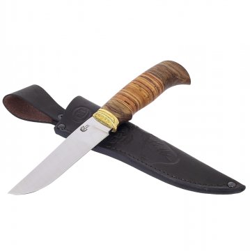 Нож Куница (сталь 65х13, рукоять орех, береста)