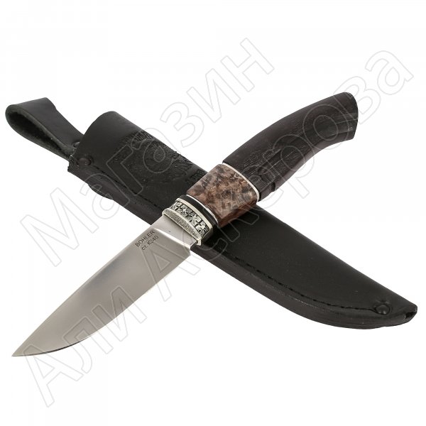 Нож Гид (сталь K340, рукоять черный граб, карельская береза)