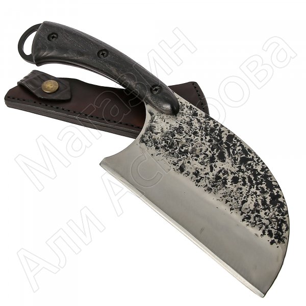 Нож Сербский Су-Шеф для рубки мяса (сталь СТ45 ручная ковка, рукоять ясень)