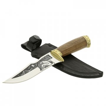 Кизлярский нож туристический Зодиак (сталь AUS-8, рукоять орех, худ. оформ.)
