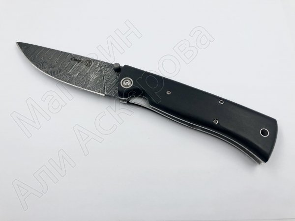 Складной нож Стерх Кизляр (дамасская сталь, рукоять черный граб)