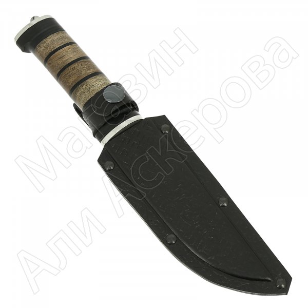 Кизлярский нож разделочный Барс (сталь Х50CrMoV15, рукоять наборная кожа, орех)