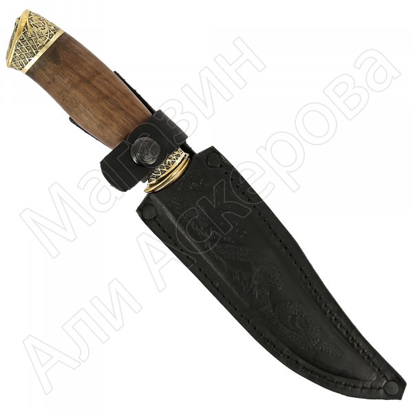 Кизлярский нож разделочный Гюрза (дамасская сталь, рукоять граб)