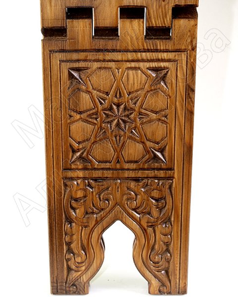 Деревянная раскладная подставка под Коран ручной работы с узорами средняя (резная)