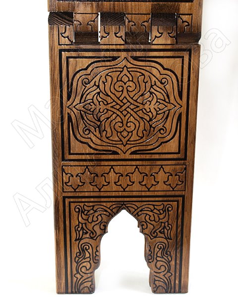 Деревянная раскладная подставка под Коран ручной работы с узорами средняя (выжигание)
