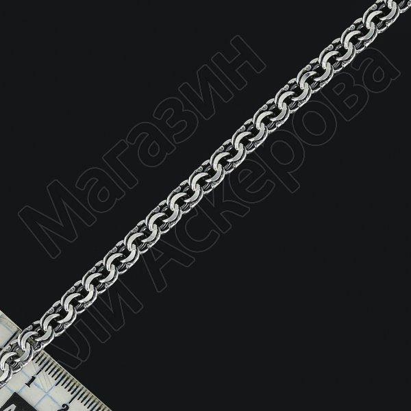 Серебряная цепь Бисмарк 60 см (ширина 0,7 см)