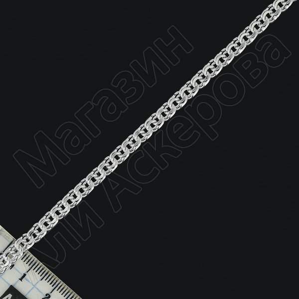 Серебряная цепь Бисмарк 45 см (ширина 0,5 см)