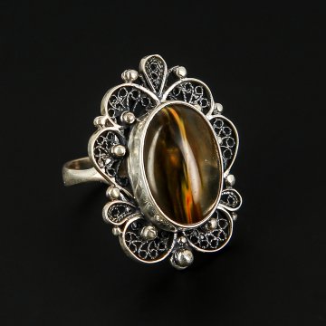 Серебряное кольцо (волосатик)