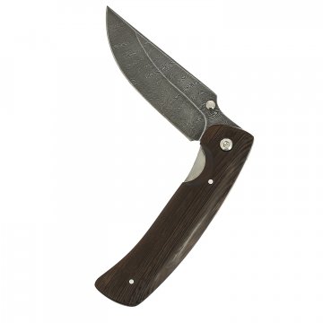 Складной нож Аляска (дамасская сталь, рукоять венге)