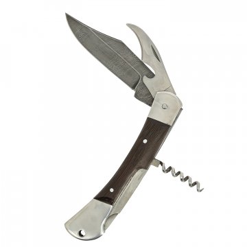 Складной нож Гусар (дамасская сталь, рукоять венге, мультитул)