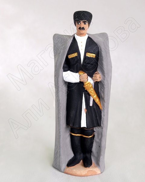 Подарочная статуэтка ручной работы "Свадьба кавказца" обожженная глина