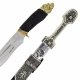 Кизлярский подарочный набор №23 : кинжал с алмазной огранкой, нож разделочный и бычий рог