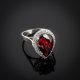 Кубачинское серебряное кольцо ручной работы "Сердце горянки"