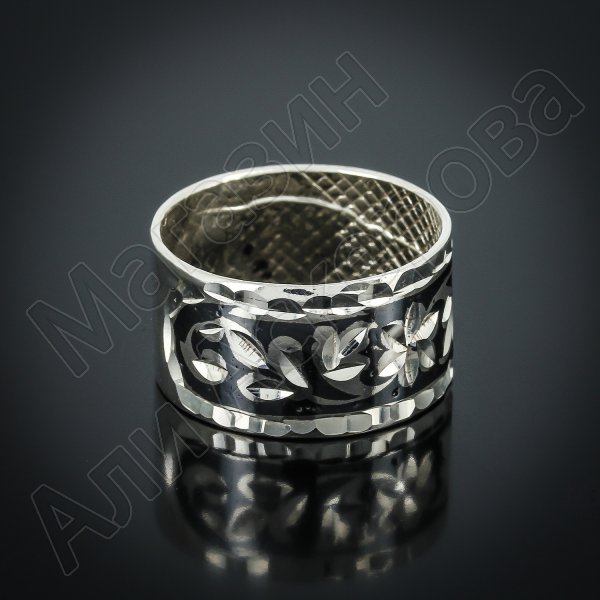 Кубачинское серебряное кольцо ручной работы "Кубачинка"