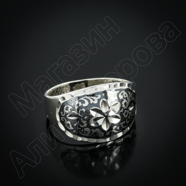 Кубачинское серебряное кольцо ручной работы "Нежность"
