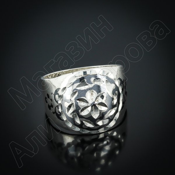 Кубачинское серебряное кольцо ручной работы "Восход"