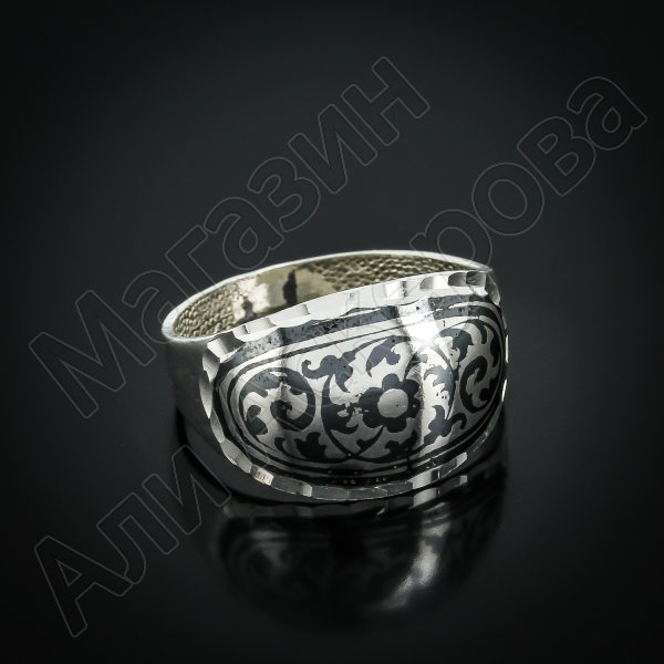 Кубачинское серебряное кольцо ручной работы "Сияние"