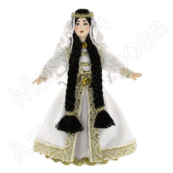 Керамическая кукла в чеченском национальном костюме (малая) №2