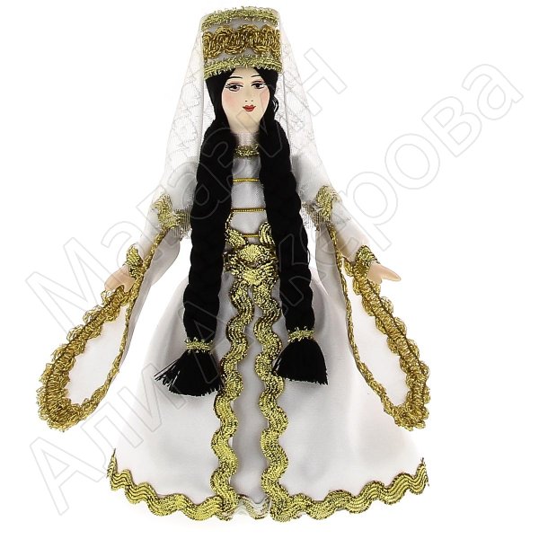 Керамическая кукла в чеченском национальном костюме (малая)