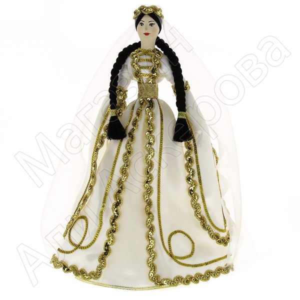 Керамическая кукла в грузинском  национальном костюме (большая)