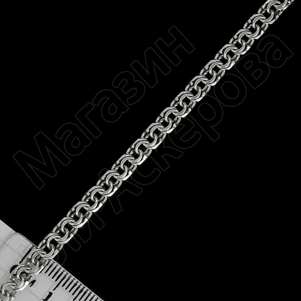 Серебряная цепь Бисмарк 45 см (ширина 0,4 см)
