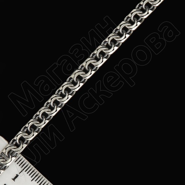 Серебряная цепь Бисмарк 65 см (ширина 0,6 см)