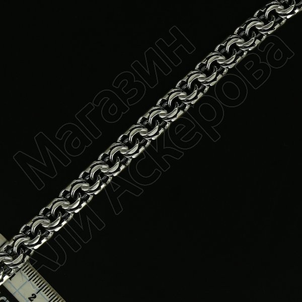 Серебряная цепь Бисмарк 65 см (ширина 1 см)